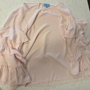 CeCe Light Pink Ruffle Sleeve Blouse